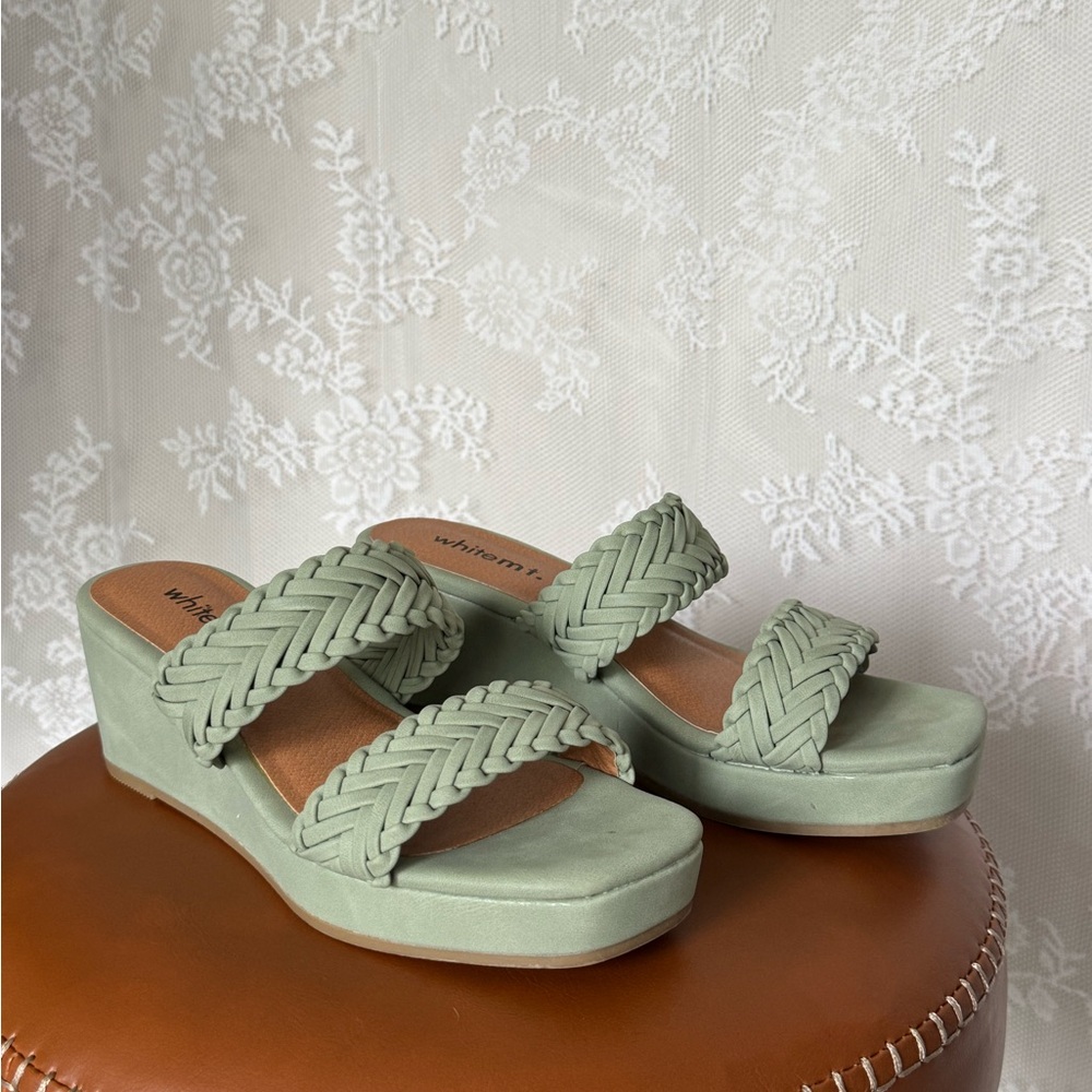 Mint Green Wedge Sandals